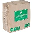 Table Kind | 100 Bulk Pack Soft Recycled Paper Napkins, Brown Disposable Party Serviettes, Catering & Everyday Use, Eco-Friendly, Kraft Unbleached Home Compostable | Recyclable Made in EU, 2ply, 33cm