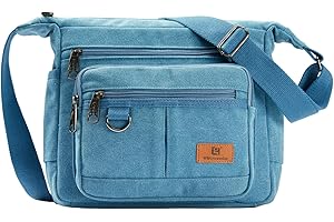 W&G TRAVELER Blokująca Rfid torba listonoszka Crossbody z uchwytami na butelki z wodą, 13-calowa torebka na ramię na laptopa, aktówka portmonetka z wbudowanym portfelem, wiele kieszeni