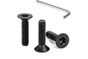 Tunejoy Viti a Testa Svasata M4 x 16 mm Vite Torx Nero Bullone a Macchina in Acciaio Inox A2 V2A Viti a Testa Piatta con Chiavi a T20 Filettatura Completa 30 pezzi