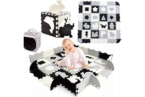 KOKOBOX Alfombrilla Bebe Puzzle de Recinto Grande XL-36PZ 30x30cm Alfombra Juegos Infatiles Goma Suelo EVA Bebe Alfombra Bebe Niños Puzzle Tapete de Actividades Bebe Tapete Puzzle Tatami Bebe Negro