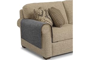 Naturoom Sofa Armrest Covers Armchair Covers for Arms Linen Couch Arm Chair Protector Sofa Furniture Cover Armchair Slipcovers Recliner Arm Covers, Pack of 2, Dark Grey