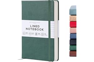Beechmore Books Lined Journal Notebook, 5.8 x 8.3 inch, A5 160 Lined Pages, Hardcover Leather Journals for Women, Men, Writing and Notebooks for Work - 120 GSM Thick Paper, Gifts Box Included
