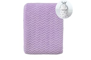 CREVENT Kuschelige, Flauschige, warme Fleece-Decke für Mädchen, Kleinkinder, Kinderbett, Kinderwagen (75 cm x 100 cm, Wellenlanveder)