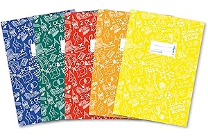 HERMA Copertine per quaderni A4 Assortimento di 5 pezzi, copertine per quaderni con etichetta in pellicola di polipropilene resistente e cancellabile, set di protezioni per quaderni colorate