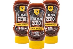 Rabeko Zero Sauce - Teriyaki, 3 x 350 ml sans sucre et peu de matières grasses - produits sains, faible en glucides et en calories pour salades, frites, burgers, grillades - sans gluten ni lactose