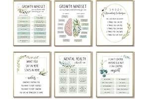 WINDVALE Mental Health Posters Classroom Decor Must Have for School Counselors and Therapists Office Affirmation Psychology and Therapy Office Supplies Mental Health Wall Decor