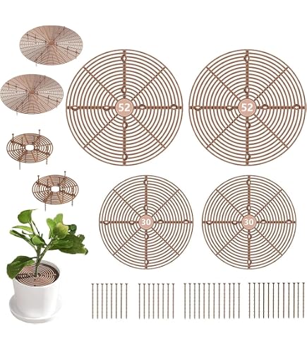 4 Pièces Grille Protection Plante Chat 30cm - Couverture Pot Fleur Avec 16 Clous De Sol