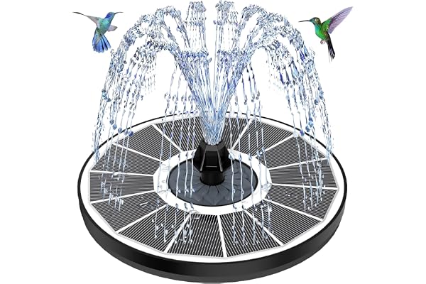 Fontaine Solaire Exterieure de Jardin 3.5W, 2026 Nouveau Solaire Flottant Fontaine Pompe Bassin Solaire avec 8 Buses & 4 Tiges Fixes pour Bain d'oiseaux, Étang, Jardin Fontaine, Décoration de Jardin