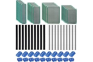 Kyrio 60PCS Kits de placa de PCB 20PCS Tableros de prototipos de PCB de doble cara 20PCS 2 / 3Pin Placa de circuito impreso Terminal de tornillo 20PCS Conector de encabezado macho