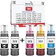 Ravaria 003 Compatible Ink for Epson Printer L1110 L3100 L3101 L3110 L3115 L3116 L3150 L3151 L3152 L3156 L5190 (003 Ink Set + 1 Black Extra)