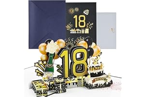 joyoldelf Tarjeta Felicitacion 18 Cumpleaños Pop Up - Tarjetas Cumpleaño Personalizada 3D, Regalos Divertidos Hombre NiñA, Incluye Sobre, Ideal Para Padre, Madre, Amigo, Novio, Novia