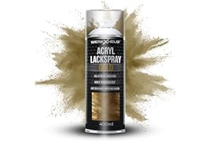 WerkXheld Sprühlack 400ml - Hochwertiges Lackspray Gold-Metallic, Vielseitig anwendbar auf Holz, Metall & Textil, Langlebiger Acryllack Spray