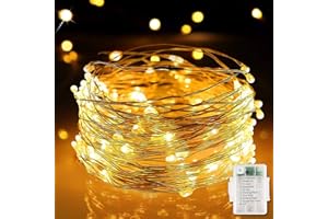 Knayis 60LED 6M/19FT Battery Fairy Lights,8 Mode Copper Wire Fairy Lights Battery Operated, Battery String Lights Waterproof for Indoor/Outdoor, Bedroom Wedding Party Christmas Tree Decor(Warm White)