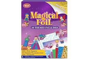 ATFUNSHOP Magical Foil Art Princesses Unicorn Mermaid & Fairy - No Mess Foil Craft Kit for Kids Ages 4 5 6 7 8 9 Fun Creative DIY Activity, Ideal Birthday Gift for Girls