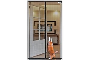 VITHOM LUXUS Fliegengitter Tür Magnet,Glasfaser mit Starke Flammhemmung+Reißfestigkeit,110*220cm Fliegengitter Balkontür ohne bohren mit Stärkere Magneten,Insektenschutzgitter,Verbreiterter Klettverschluss