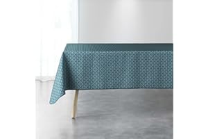 Douceur d'Intérieur, Nappe Rectangle (150 x 240 cm) Artchic Bleu, Polyester Imprimé