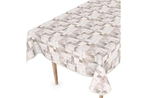 ‎ANRO Wachstuchtischdecke Wachstischdecke Tischdecke abwaschbar Gartentischdecke Wachstuch Eckig rund oval 160 x 120cm mit Saum Holz