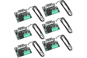 LEIKURVO 6 Stück W1209 DC 12V LED Digital Thermostat Temperaturregler Modul Temperature Controller, -50-110°C Temp Steuerschalter Modul Bord mit Wasserdichte Sensor Sonde, Heizen/Kühlen