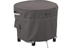 Classic Accessories Ravenna Water-Resistant 24 Inch Round Patio Ottoman/Table Cover, Outdoor Ottoman Cover
