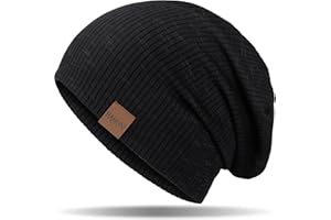 HAMUNI Mütze Damen Slouch Beanie Mütze Herren Elastisch Weich Bequem Jersey Mützen Klassische Mode Longbeanie perfekt für Frühling Herbst und Winter