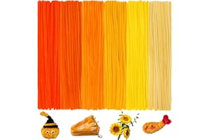 BULANGDE 300 Pfeifenputzer Orange zum Basteln Bunte 30cm Lang 8mm Dick,Pfeifenreiniger Blumen Pipe Cleaner Set für DIY-Deko,Festdekoration,Spielen/Lernen,Kinder Handwerk (6 Farbverlauf Orange)