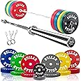 BULLAR Bumper Plates with Olympic Barbell (30 KG Set(10KGx2+5KGx2))