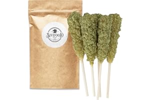 SIVIFOOD SPIRIT - OF - ORIENT SIVIFOOD bastoncini di zucchero candito alla menta, confezione da 10 - zucchero candito dorato su bastoncino per il tè, zucchero alla menta verde su bastoncino di zucchero candito da regalare