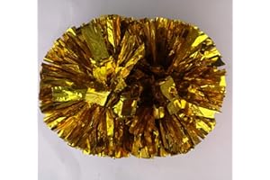 Egurs Lot de 2 pompons de pom-pom girl métalliques Accessoires de sport pour Cheer, équipe de danse, fête, aérobic Cheerleading