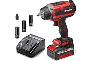 Einhell Professional Akku-Schlagschrauber IMPAXXO 18/450 (1x4,0Ah) Power X-Change (18 V, 450 Nm, Brushless, Außenvierkant-Aufnahme, inkl. 4 Ah Akku, Ladegerät, Nuss-Set)