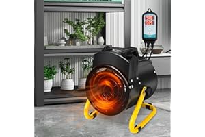 Sonnewelt Calentador de invernadero de 2000 W con termostato, IPX4 a prueba de salpicaduras, protección múltiple de calentamiento rápido para invernadero, terraza, jardín