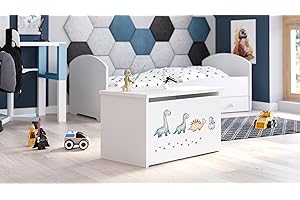 KOBI Kommode DARIA Spielzeugkiste mit Schublade | Groß 73 x 42 x 40 CM | Truhe Weiß Kinderzimmer Möbel | Truhenbank mit Stauraum für Kinder | Boxen Aufbewahrung | Aufbewahrungsbox