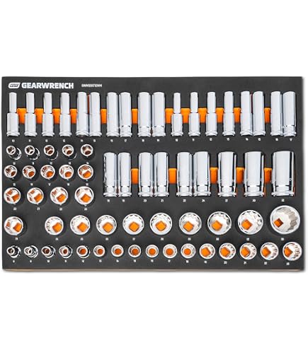 SK Steckschlüssel-Set 56-teilig | 3/8" Antrieb | Metrisch & SAE | Mit Ratsche & EVA-Koffer