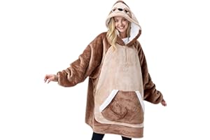 Giggling Getup tragbare Decken Hoodie, Übergrößer weicher Sherpa Fleece Kapuzen Decke, Warmer komfortabele Flanell Decken Sweatshirt