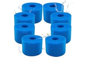 ZFTCN Lot de 8 filtres de Piscine en Mousse Filtre pour Intex Type S1 - Filtre en Mousse pour Spa, Piscine - Réutilisables et lavables - Éponge de Filtration de Type S1（8 pièces）