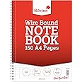 Silvine A4+ Wirebound Notebook with 160 Pages, Ruled 8mm Feint with Margin and Punched 4 Holes [Pack of 6]