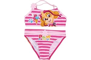 REQUETEGUAY URBAN RU Bikini Patrulla Canina Bañador para Niñas | Bañador de Dos Piezas Paw Patrol para Playa o Piscina | Bañador Tipo Bikini Skye Top y Culetín Paw Patrol para Niñas