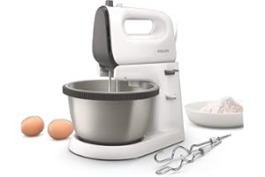 VERSUNI Philips Hr3750/00 Batidora Daily Amasadora, 5 Velocidades, Varilla de Acero Inox con Forma Cónica, Vaso Rotatorio de Metal de 3 L, 450 W