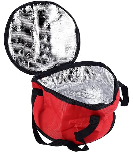 Sac Isotherme Rond Basilico Avec Coussin Réfrigérant - Pour Gâteaux, Salades, Desserts - Isolation Aluminium, Fermeture éclair, Anse