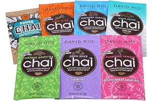 TEELADEN HERZBERG David Rio Chai Latte - Paquete de degustación (7 variedades en bolsa de porciones, 168 g)