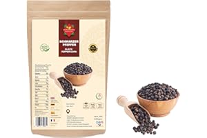 THE WORLDWIDE MINT Schwarzer Pfeffer | Schwarze Pfefferkörner 500G | Ganzer Schwarzer Pfeffer | Premiumqualität | 100% Natürlich | Authentisch | Keine Zusatzstoffe | Keine Konservierungsstoffe | Nicht GVO