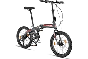 Licorne Bike Phoenix 2D Cross - Bicicletta pieghevole in alluminio, 20 pollici, freno a disco, pieghevole, da uomo e da donna, a 7 marce, telaio in alluminio