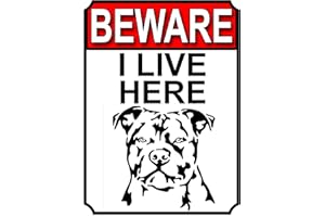 SHAWPRINT LIMITED Shawprint BEWARE I LIVE HERE METAL GATE SIGN DOG 200MM X 150MM (1508H1)