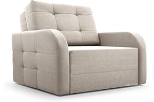 ‎MB-MOEBEL Schlafsessel mit Bettfunktion Schlafsofa mit Bettkasten Sessel mit Schlaffunktion Klein und Gemütlich Sofa Couch Gästebett Klappbar Relaxsessel mit Liegefunktion MOEBLO Kindersofa Porto 80 (Beige)