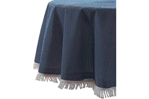 BEAUTEX Wetterfeste Garten Balkon Terrasse Camping Weichschaum Tischdecke, Größe + Farbe wählbar (rund 130 cm, Dunkelblau)