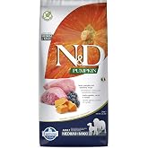 N&amp;D Pumpkin Kuru K&ouml;pek Maması, Tahılsız, Kuzu ve Yabanmersinli, Yetişkin Medium ve Maxi, 12 kg