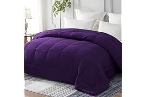 Yebeda Piumino per 4 stagioni, 220 x 240 cm,Trapunta in Microfibra, Piumone per Letto Matrimoniale, Traspirante e Super Morbido per Tutte le Stagioni, Viola