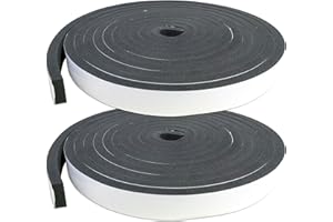 GUANGTOUL Self Adhesive Foam Strip, 2 Rolls 25mm x 10mm x 5M Window Insulation Strip, Sticky Foam Weather Stripping Tape for Door Window Against Cold Draught/Anti-Collision/Soundproof/Waterproof/Dustproof