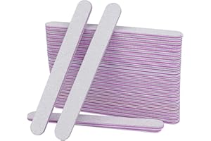 AYITOO 50 Lime per unghie professionali, lime per unghie 100 180, Lima Unghie Gel a Doppio lato per Manicure Nail Art, Carta vetrata Lima Unghie Colore Grigio - Nucleo Viola Forma Diritta