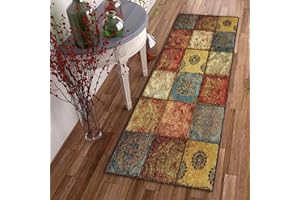 DTUQYX Chodnik długi, antypoślizgowy dywan do kuchni, 80 x 200 cm, poliester, nadaje się do prania i trwały, do sypialni, salonu, biura, jadalni, regulowany, towar sprzedawany na metry