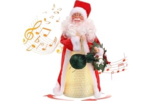 Xakay Electric Musical Santa Claus, 18" Walking Singing Christmas Santa Claus Toys with Music and Lights, Glowing Santa Claus Ornament Xmas Decorations Christmas Electric Dolls for Kids Funny Gift